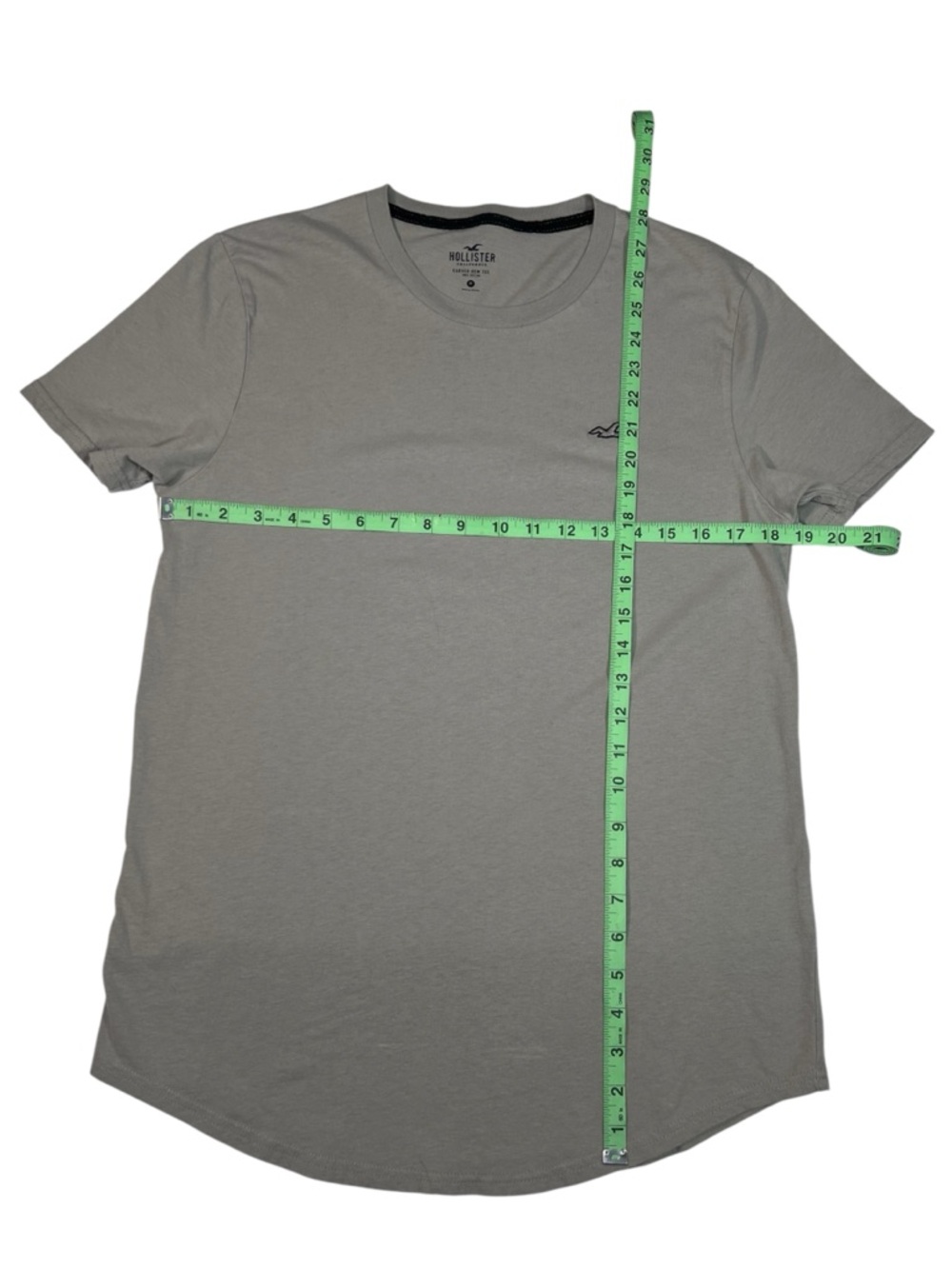 Hollister Men’s Gray 100% Cotton Curved Hem Tee Soft Casual Basic Shirt M - Picture 4 of 7
